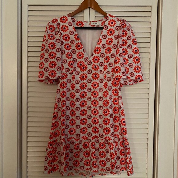 RHODE Mariana Retro Fleur Mini Dress - Picture 1 of 4